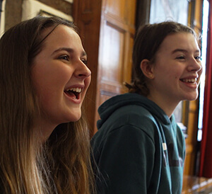 2 girls smiling